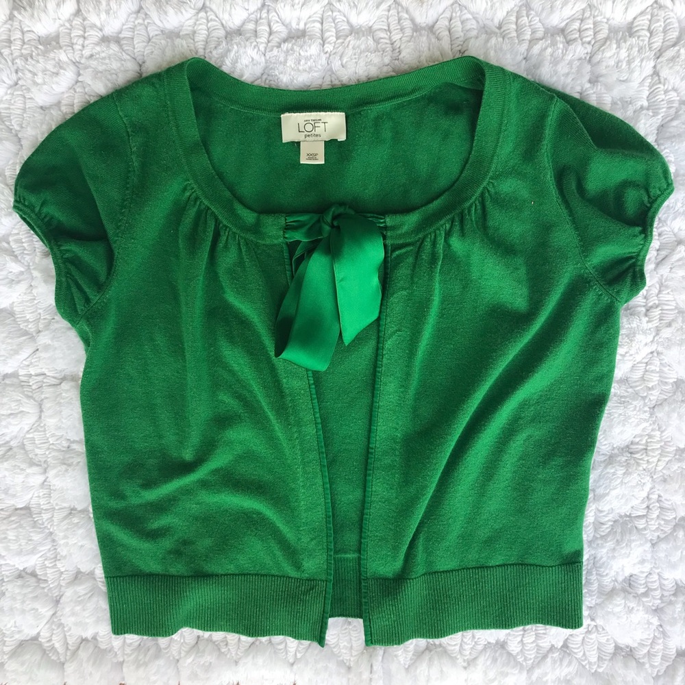 Loft Crop Cap Sleeve Cardigan